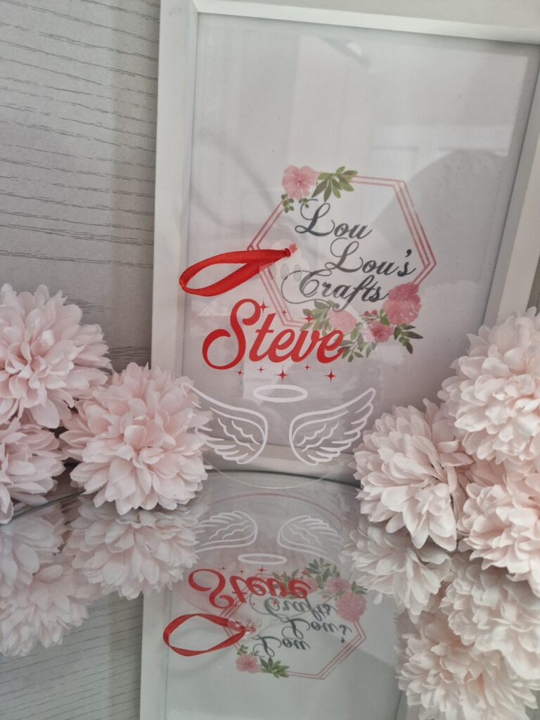 Personalised Christmas bauble Angel wings