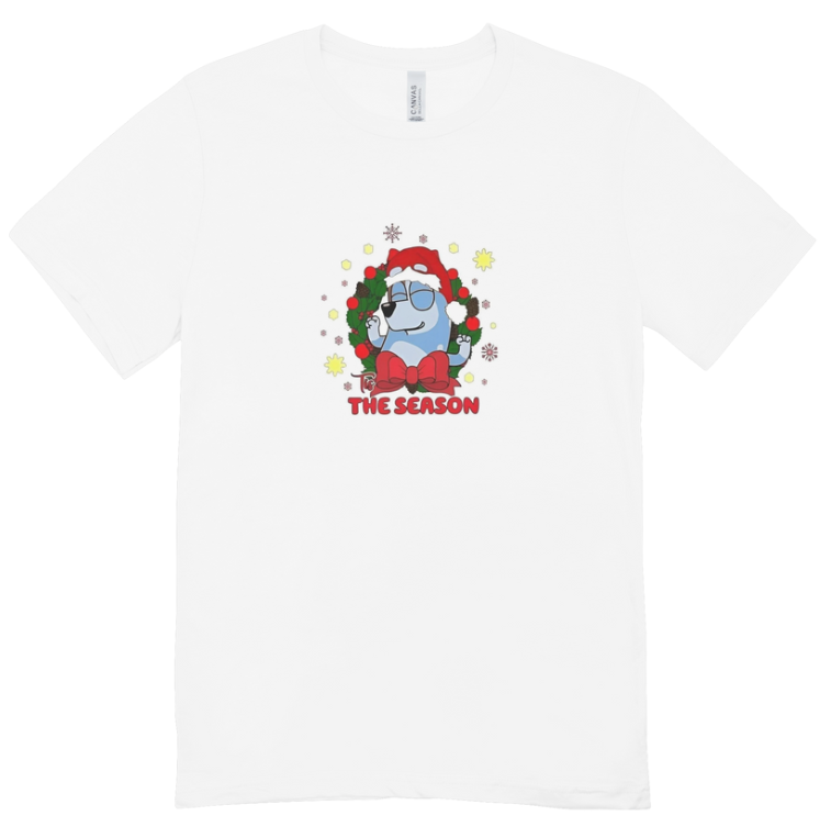 Personalised Bluey Christmas T Shirt