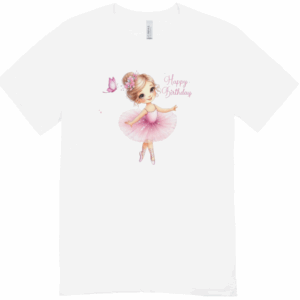 Personalised Cute Ballerina Happy Birthday T Shirt